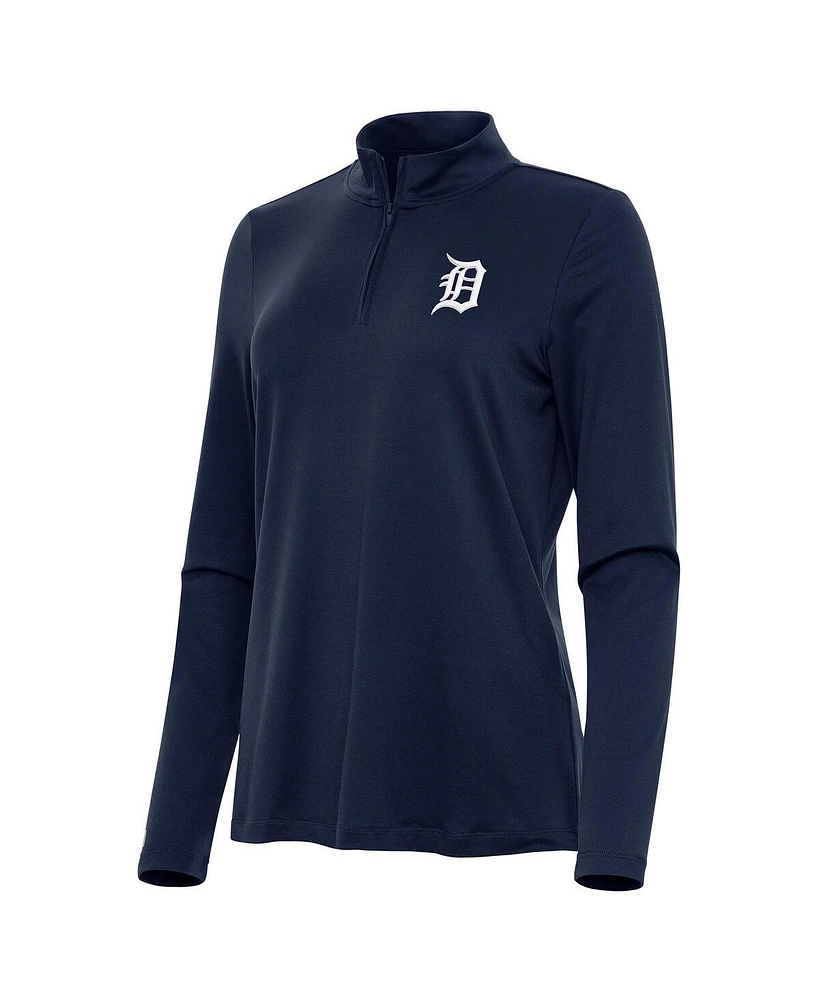 Antigua Women's Navy Detroit Tigers Reprocess Quarter-Zip Top