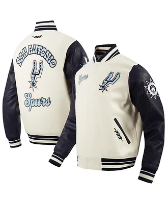 Pro Standard Men's Cream San Antonio Spurs 2024/25 City Edition Wool Varsity Full-Zip Jacket