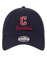 New Era Women's Navy Cleveland Guardians Preppy Team 9TWENTY Adjustable Hat