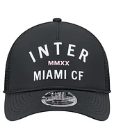 New Era Men's Black Inter Miami Cf Minimalist A-Frame 9FORTY Adjustable Hat