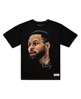 Mitchell & Ness Men's and Women's Men's Stephen Curry Black Nba Real Big Face Player T-Shirt