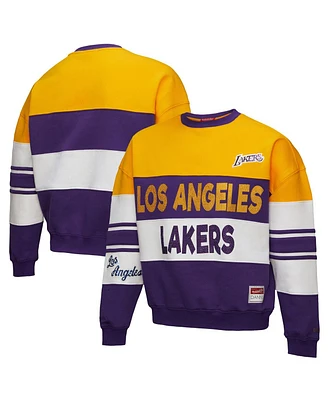 Mitchell & Ness X Dannijo Women's Gold/Purple Los Angeles Lakers Blocked Pullover Sweatshirt
