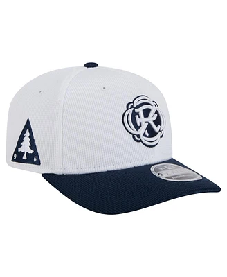 New Era Men's White/Navy New England Revolution 2025 Jersey Hook 9SEVENTY Stretch-Snap Hat