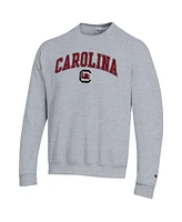 Champion Men's Heather Gray South Carolina Gamecocks Arch Over Logo Pullover Sweatshirt