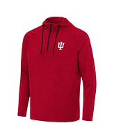 Antigua Men's Heather Red Indiana Hoosiers Spikes Quarter-Zip Hoodie