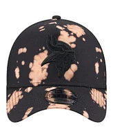 New Era Men's Black Minnesota Vikings Bleached A-Frame 9FORTY Trucker Adjustable Hat