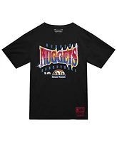 Mitchell & Ness Men's Black Denver Nuggets Worldwide Collection Glow Up T-Shirt
