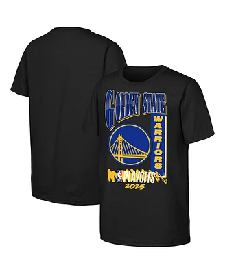 Outerstuff Big Boys and Girls Black Golden State Warriors 2025 Nba Playoffs Hype T-Shirt