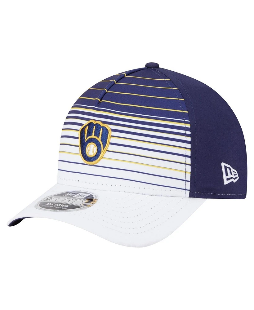 New Era Men's Navy Milwaukee Brewers Gradient 9FORTY M-Crown Adjustable Hat