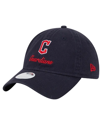 New Era Women's Navy Cleveland Guardians Preppy Team 9TWENTY Adjustable Hat