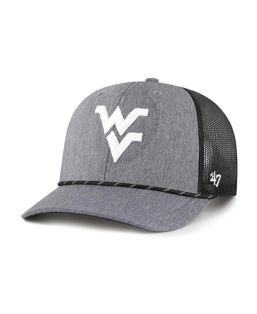 '47 Brand Men's Gray West Virginia Mountaineers Carbon Rope Adjustable Hat