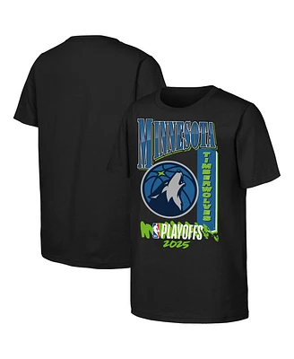 Outerstuff Big Boys and Girls Black Minnesota Timberwolves 2025 Nba Playoffs Hype T-Shirt