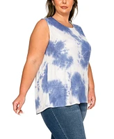 Coin 1804 Plus Tie Dye Button Back Tank Top