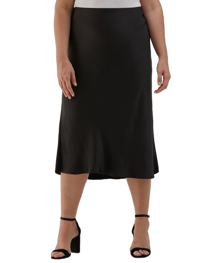 Ella Rafaella Plus Shine Midi Bias Skirt