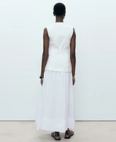 Mango Women's Belt Combined Woven Dress