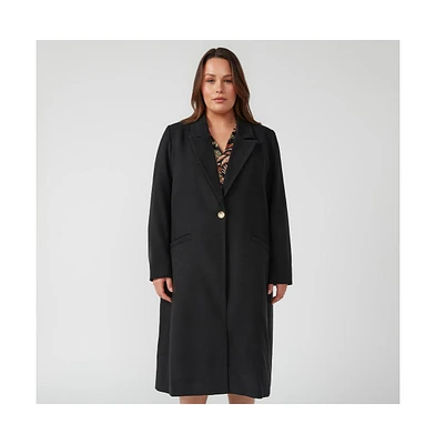 Estelle Long Line Black Full-Length Coat