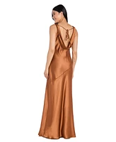 Morgan & Company Women's Cowl-Back Charmeuse Gown