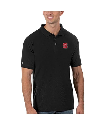 Antigua Men's Black Nc State Wolfpack Legacy Pique Polo Shirt