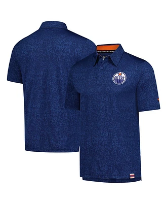 Fanatics Men's Royal Edmonton Oilers Authentic Pro Jacquard Polo Shirt