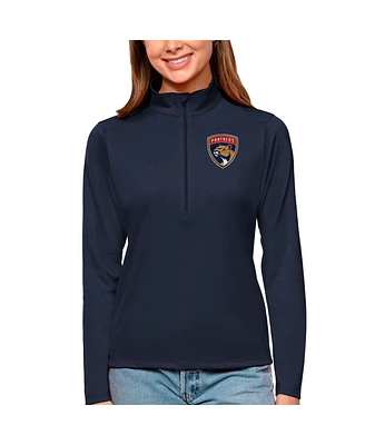 Antigua Women's Navy Florida Panthers Tribute Quarter-Zip Pullover Sweatshirt
