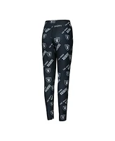 Concepts Sport Women's Black Las Vegas Raiders Breakthrough Allover Print Knit Sleep Leggings