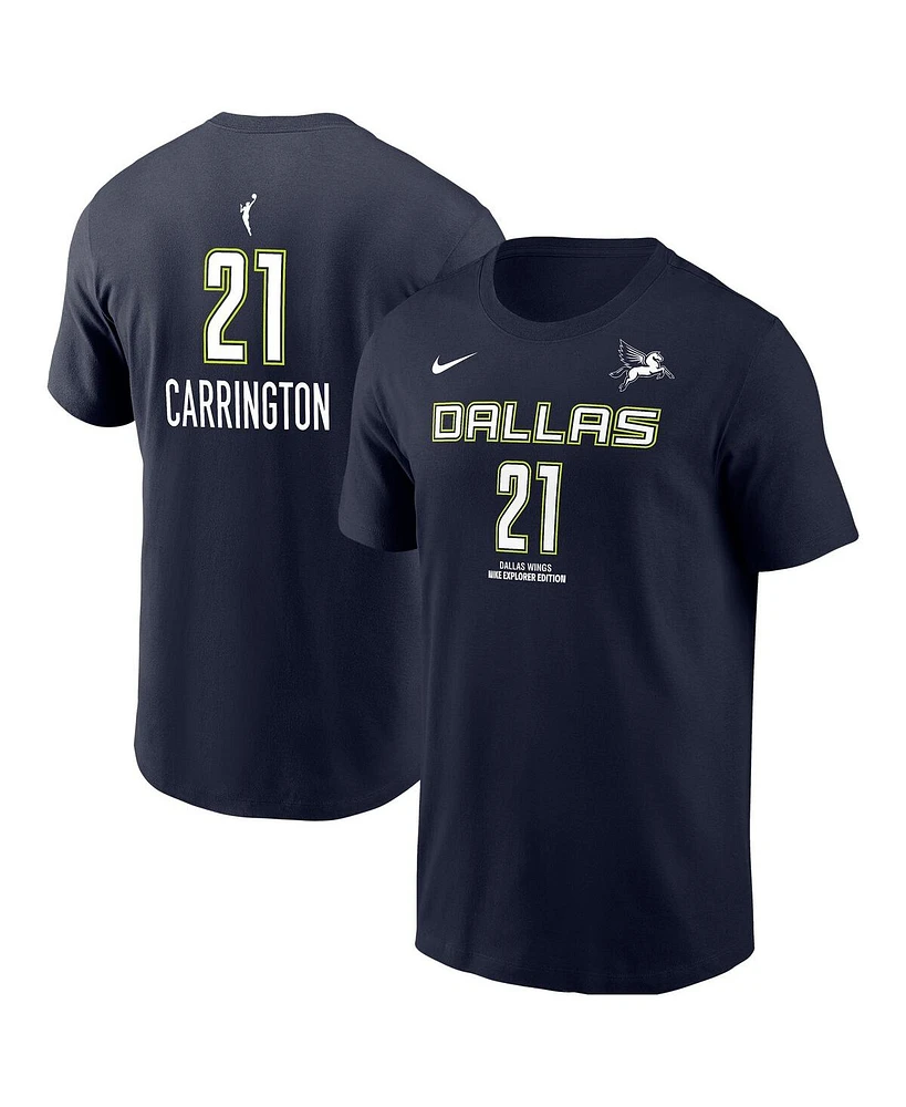 Nike Men's Dijonai Carrington Navy Dallas Wings Explorer Edition Name Number T-Shirt