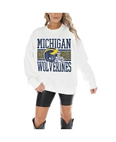 Gameday Couture Women's White Michigan Wolverines Fair Catch Pullover Sweatshirt