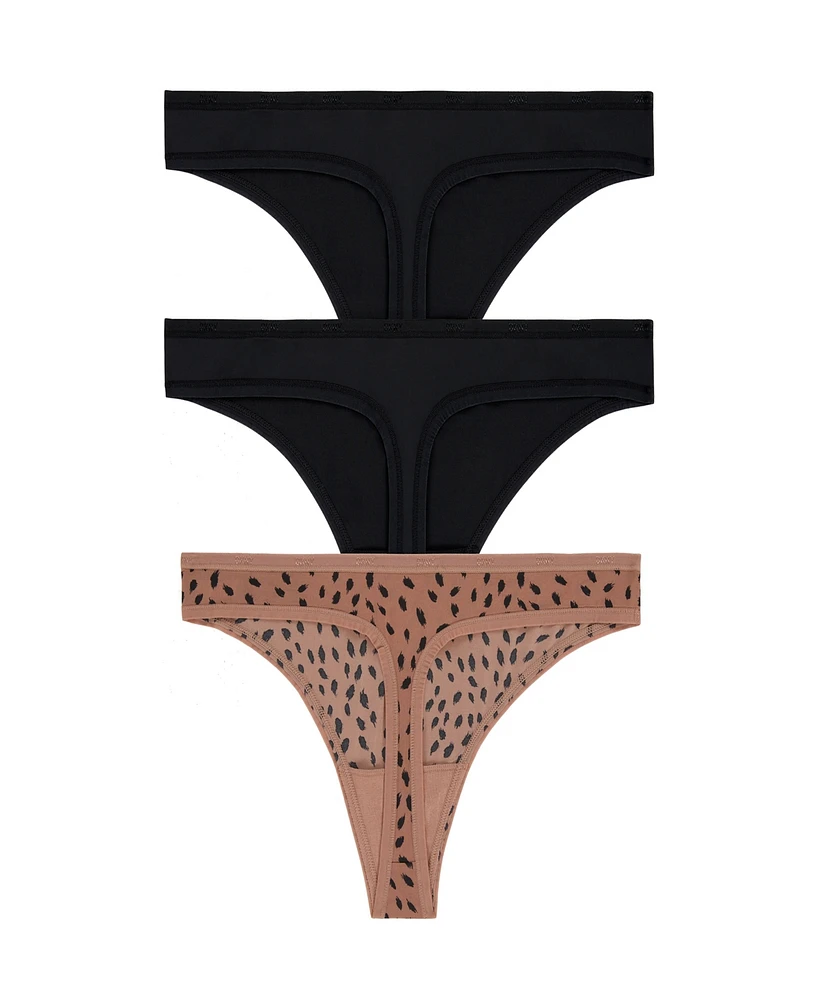 Dkny Women's Micro Thong Underwear 3 Pack