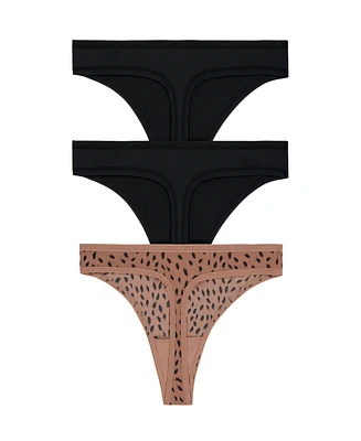 Dkny Women's Micro Thong Underwear 3 Pack