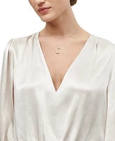 Polished Initial C Pendant Necklace in 14k Gold, 16" + 2" extender