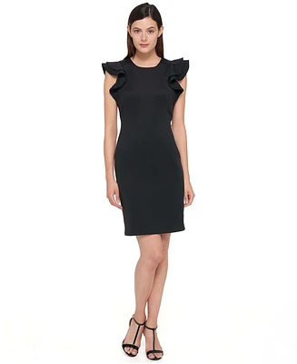 Tommy Hilfiger Women's Ruffle-Sleeve Sheath Dress
