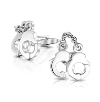Bling Jewelry Handcuffs Partners in Crime Shirt Cufflinks Hinge Back Stainless Steel