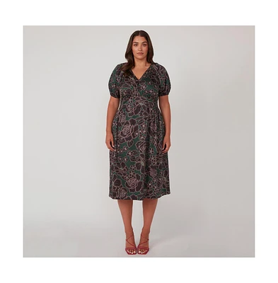 Estelle Wildfloral Cotton Midi Dress
