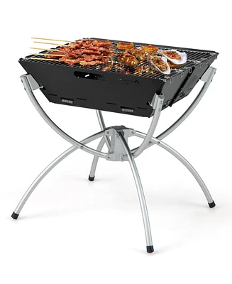 3-in-1 Camping Campfire Grill with Stainless Steel Grills Carrying Bag & Gloves