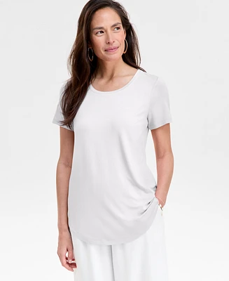 Jm Collection Women's Scoop-Neck Short Sleeve Top, Created for Macy's