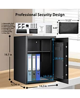 Bonsaii 1.8 Cubic Feet Security Home Safe with Digital Keypad & Fireproof Bag, Fire-Resistant Security Box for Jewelry, Cash, Guns | Fireproof Documen