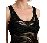 Guess Women's Ava Embellished Open-Stitch Tank Top