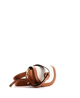 Pre-Owned Versace Small Medusa Saddle Crossbody Raffia and Leather