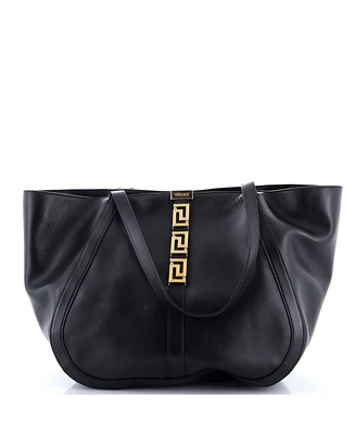 Pre-Owned Versace Large Greca Goddess Tote Leather
