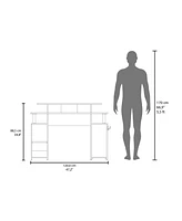 Hobart Gaming Desk, 1 Door, 6 Shelves, Black Wengue / Blue Edge