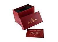 Peugeot Men's 44mm Black Sport Calendar Stitched Rubber Band Watch