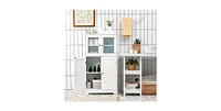 Bathroom Floor Storage Locker Kitchen Cabinet with Doors and Adjustable Shelf