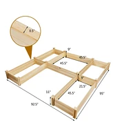 Gymax Raised Garden Bed 92.5x95x11in Wooden Garden Box Planter Container U-Shaped Bed
