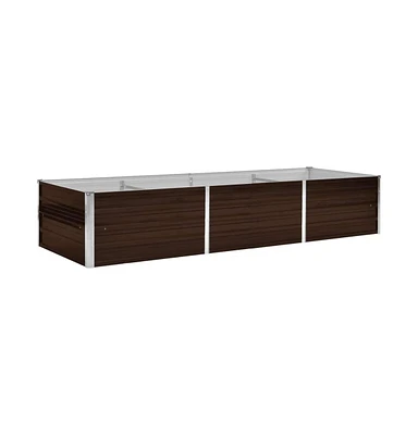 Garden Raised Bed Brown 94.5"x31.5"x17.7" Galvanized Steel