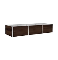 Garden Raised Bed Brown 94.5"x31.5"x17.7" Galvanized Steel