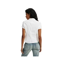Cotton On Women's Short Sleeve Fitted Shirt