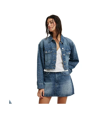 Cotton On Women's Cropped Denim Jacket