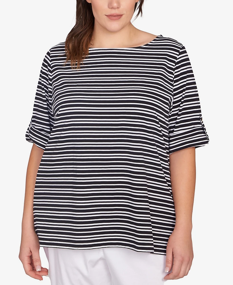 Ruby Rd. Plus Variegated Stripe Knit Top