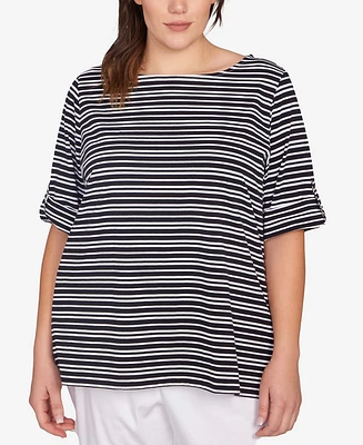 Ruby Rd. Plus Variegated Stripe Knit Top