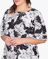 Ruby Rd. Plus Tropical Layered Print Top